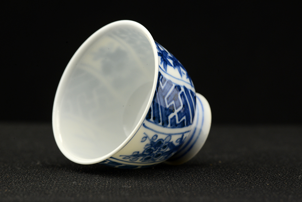 Kyoto kék porcelán teáskészlet 